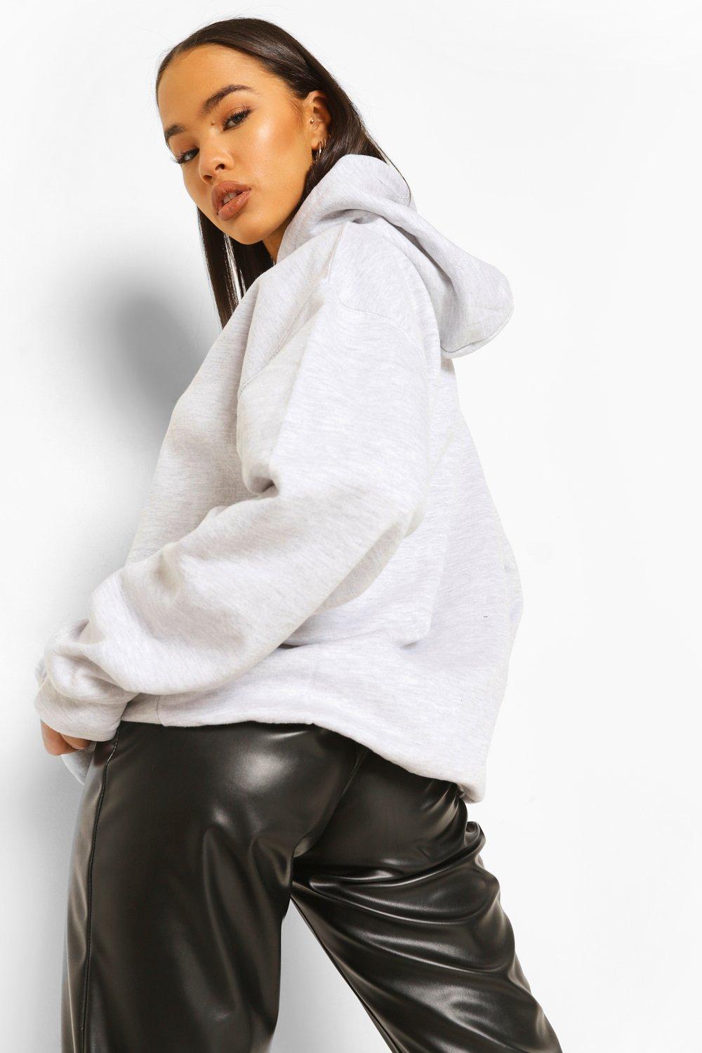 Grey hoodie online boohoo